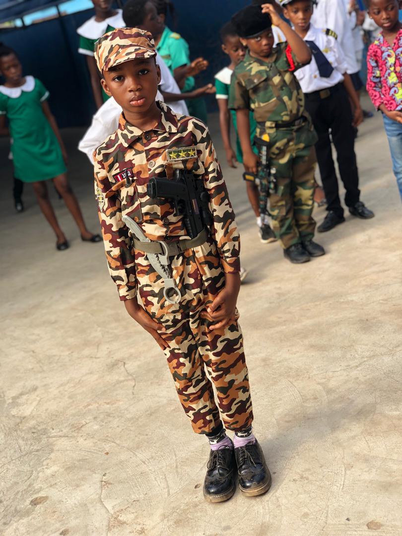 A learner in uniform costume on Career Day